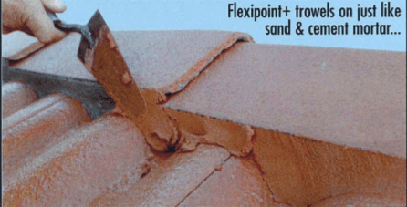 Flexipoint+ trowels on just like sand and cement mortar